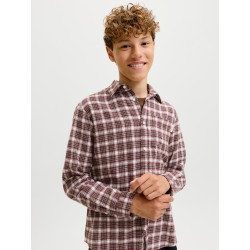 JACK & JONES JUNIOR Flannel langærmet skjorte - Chocolate Truffle