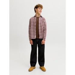 JACK & JONES JUNIOR Flannel langærmet skjorte - Chocolate Truffle