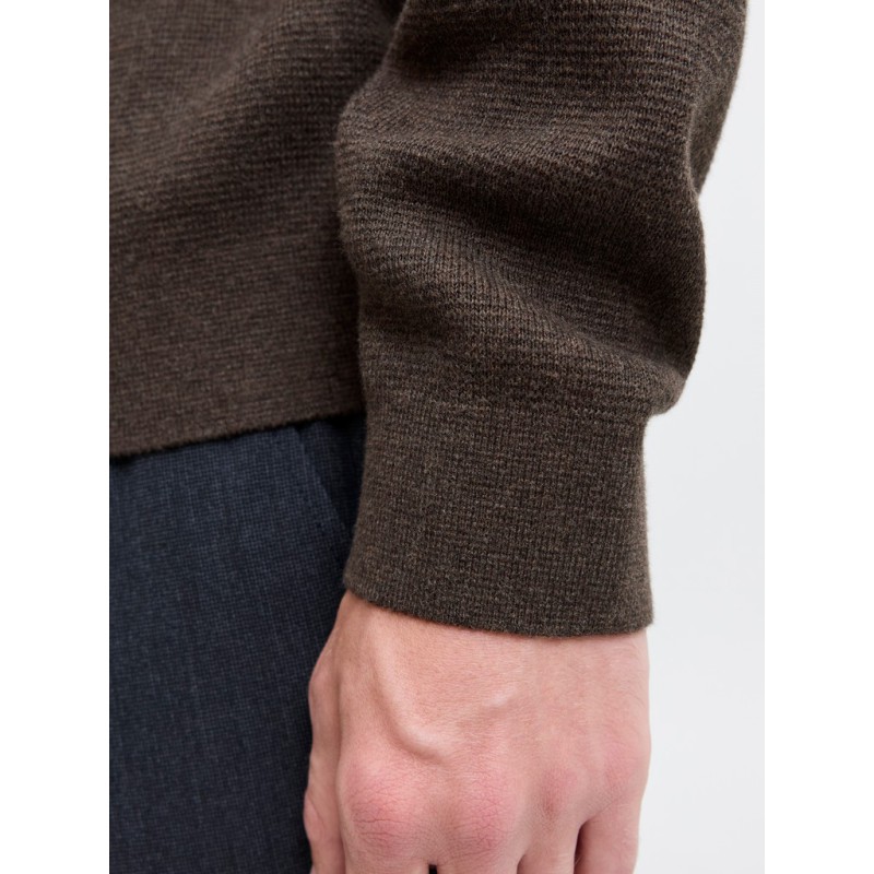 JACK & JONES Milano stitch strik kvart lynet sweater - Delicioso