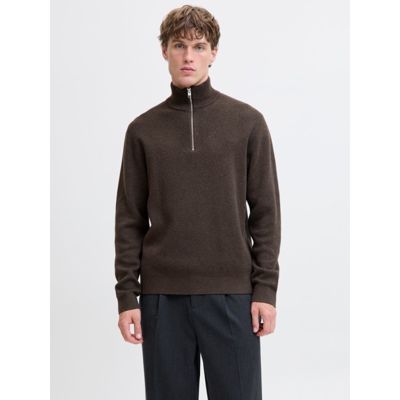 JACK & JONES Milano stitch strik kvart lynet sweater - Delicioso