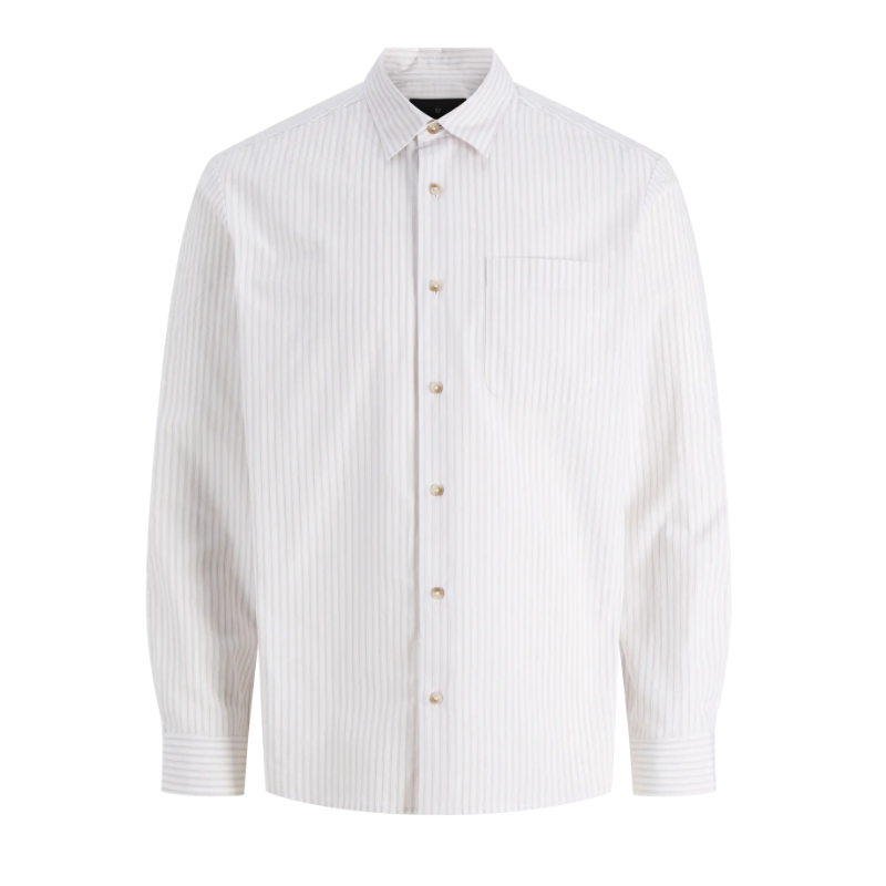 JACK & JONES Blaedward dobby langærmet skjorte - Ancient Scroll