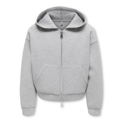 KIDS ONLY Sabrina langærmet scuba zip hoodie - Light Grey Melange