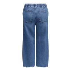 ONLY CARMAKOMA Ziva pull-up barrel denim jeans - Medium Blue Denim