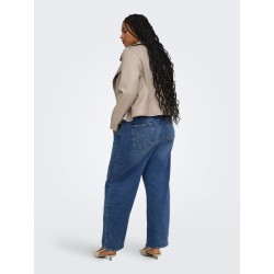 ONLY CARMAKOMA Ziva pull-up barrel denim jeans - Medium Blue Denim
