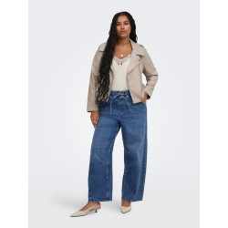 ONLY CARMAKOMA Ziva pull-up barrel denim jeans - Medium Blue Denim
