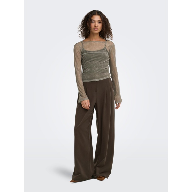 ONLY Palino mid waist wide pleat bukser - Delicioso