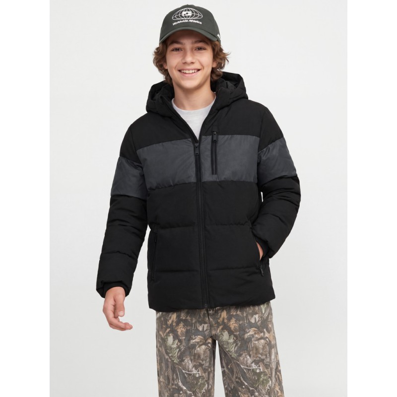JACK & JONES JUNIOR Becks reflective puffer jakke - Black