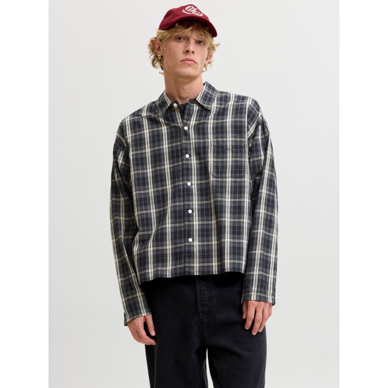 JACK & JONES Austin clean ternet langærmet skjorte - Black