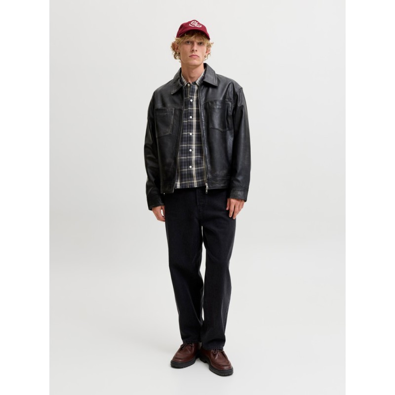 JACK & JONES Austin clean ternet langærmet skjorte - Black