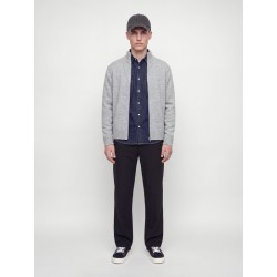 JACK & JONES Soho ollie high neck zip strikcardigan - Light Grey Melange