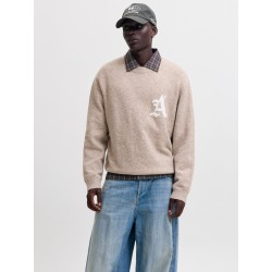 JACK & JONES Legacy jacquard striktrøje -  Pure Cashmere