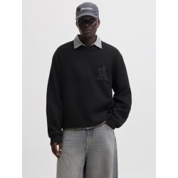 JACK & JONES Legacy jacquard striktrøje - Black
