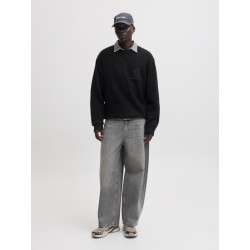 JACK & JONES Legacy jacquard striktrøje - Black