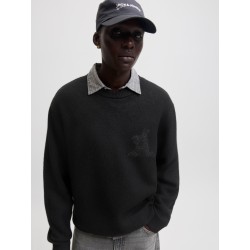JACK & JONES Legacy jacquard striktrøje - Black