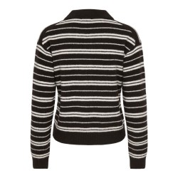 JDY Chloe langærmet strikpolo - Chocolate Brown