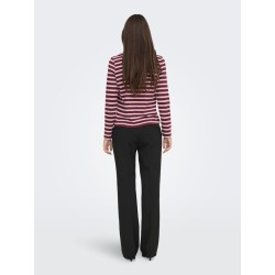 JDY Pisa langærmet print bluse - Windsor Wine / Chelsea Stripe