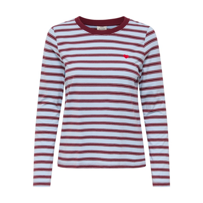 JDY Pisa langærmet print bluse - Cashmere Blue