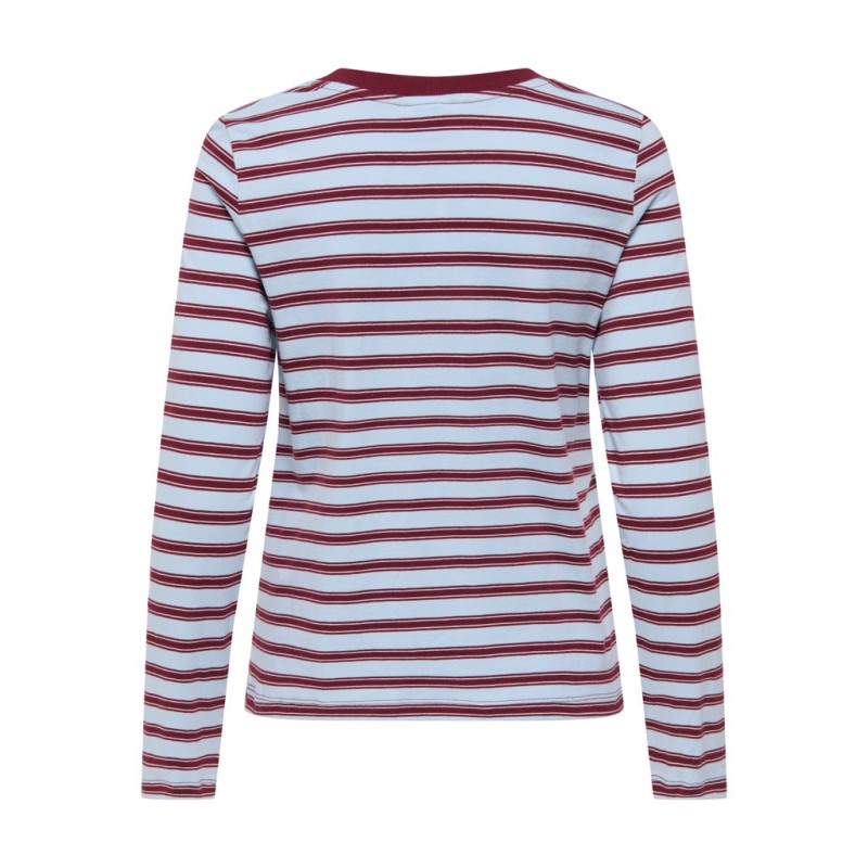 JDY Pisa langærmet print bluse - Cashmere Blue