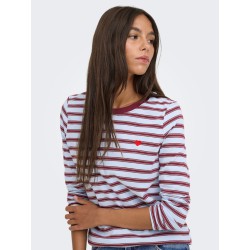 JDY Pisa langærmet print bluse - Cashmere Blue