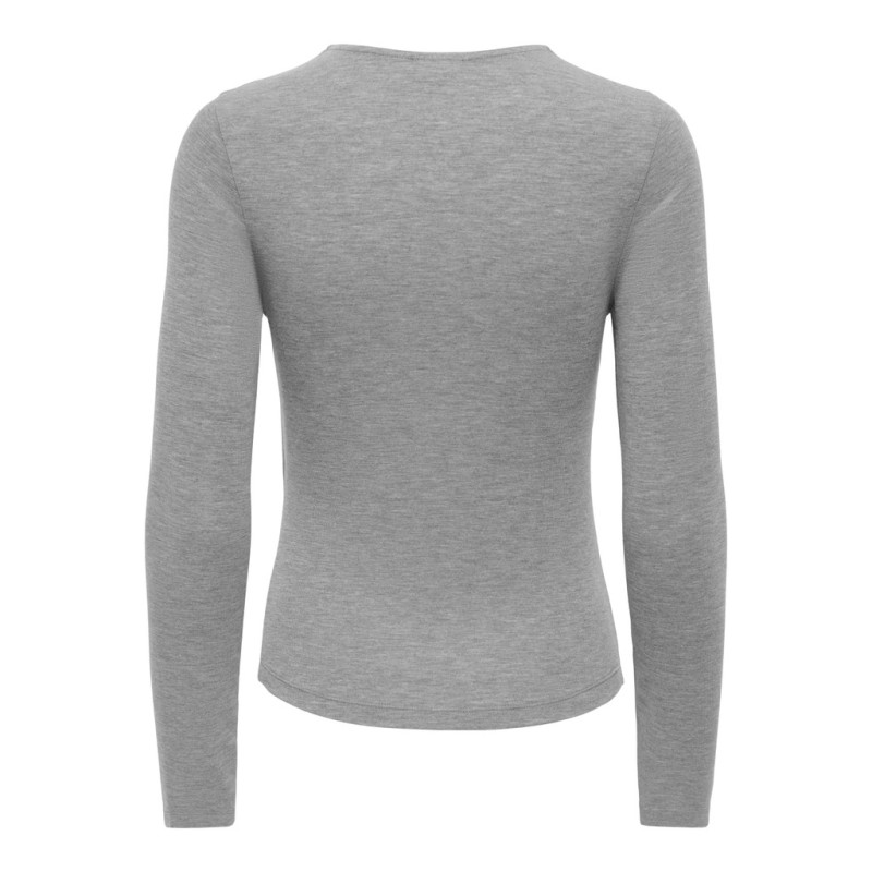 JDY Jules langærmet bluse - Dark Grey Melange