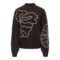 JDY Jella flower strik pullover - Chocolate Torte