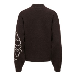 JDY Jella flower strik pullover - Chocolate Torte