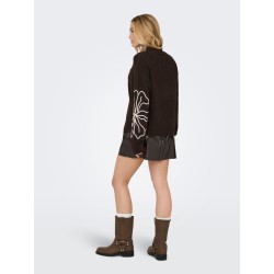 JDY Jella flower strik pullover - Chocolate Torte