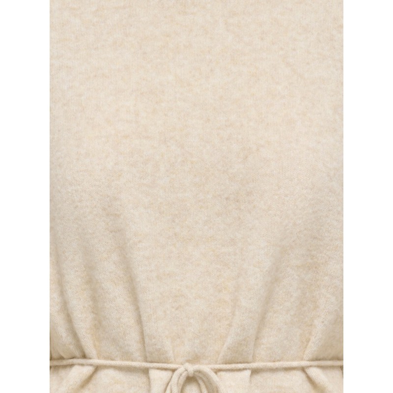 JDY Elsa langærmet on tie waist strik pullover - Oatmeal
