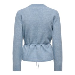JDY Elsa langærmet on tie waist strik pullover - Windward Blue