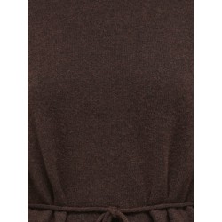 JDY Elsa langærmet on tie waist strik pullover - Coffee Bean