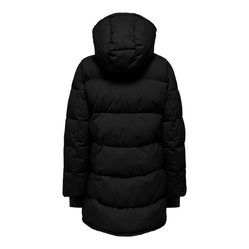 ONLY Ann premium mid-long pufferfrakke - Black