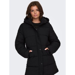ONLY Ann premium mid-long pufferfrakke - Black