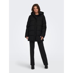ONLY Ann premium mid-long pufferfrakke - Black