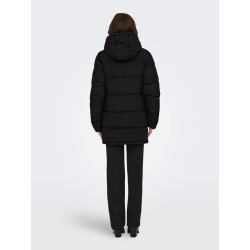 ONLY Ann premium mid-long pufferfrakke - Black