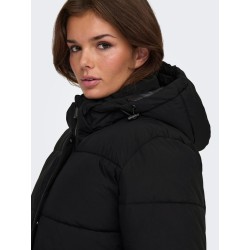 ONLY Ann premium mid-long pufferfrakke - Black