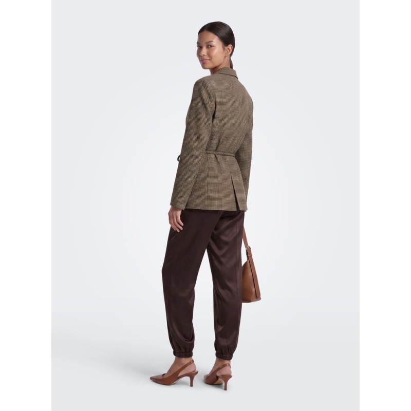 ONLY Nella langærmet ternet blazer - Cornstalk