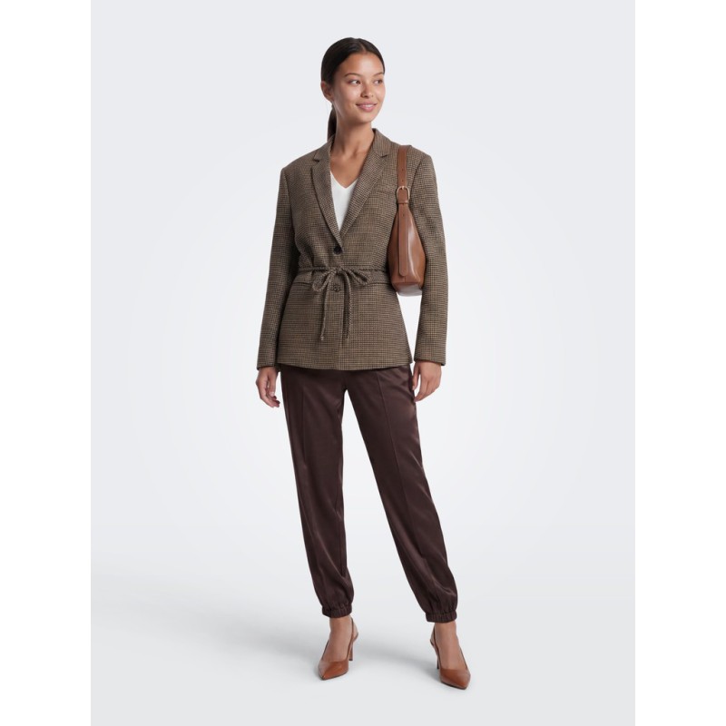 ONLY Nella langærmet ternet blazer - Cornstalk