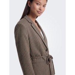 ONLY Nella langærmet ternet blazer - Cornstalk