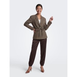 ONLY Nella langærmet ternet blazer - Cornstalk