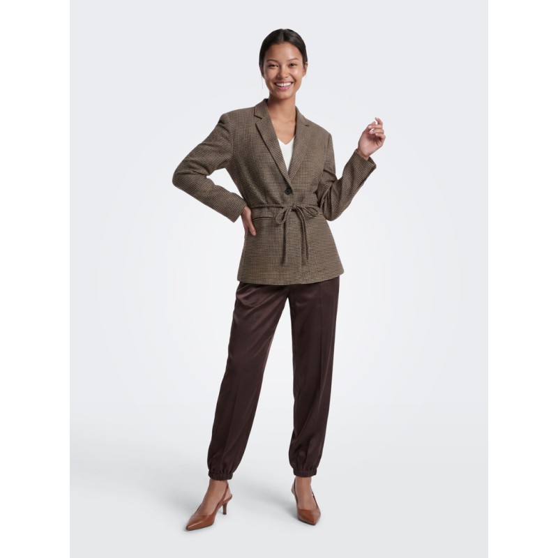 ONLY Nella langærmet ternet blazer - Cornstalk