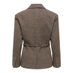 ONLY Nella langærmet ternet blazer - Cornstalk