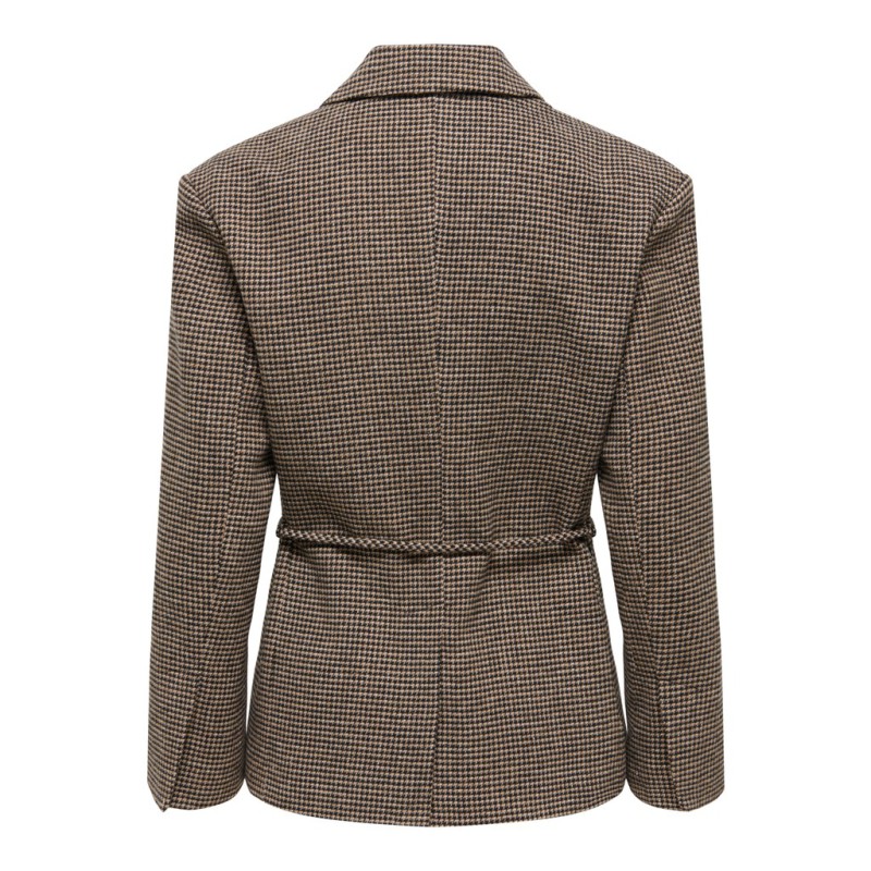 ONLY Nella langærmet ternet blazer - Cornstalk