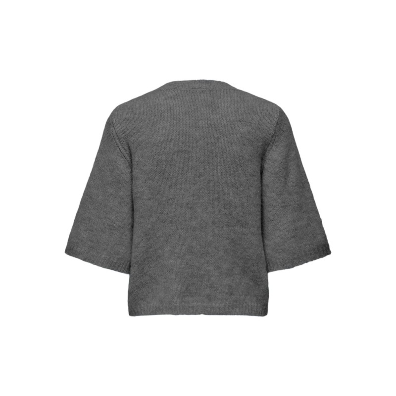 ONLY Dolly pearl strikbluse - Medium Grey Melange / White Pearl