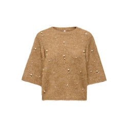 ONLY Dolly pearl strikbluse - Foxtrot / White Pearl