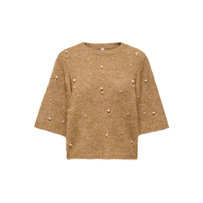 ONLY Dolly pearl strikbluse - Foxtrot / White Pearl