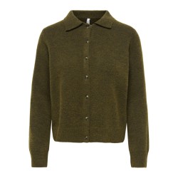 ONLY Alivia langærmet polo strikcardigan - Beech