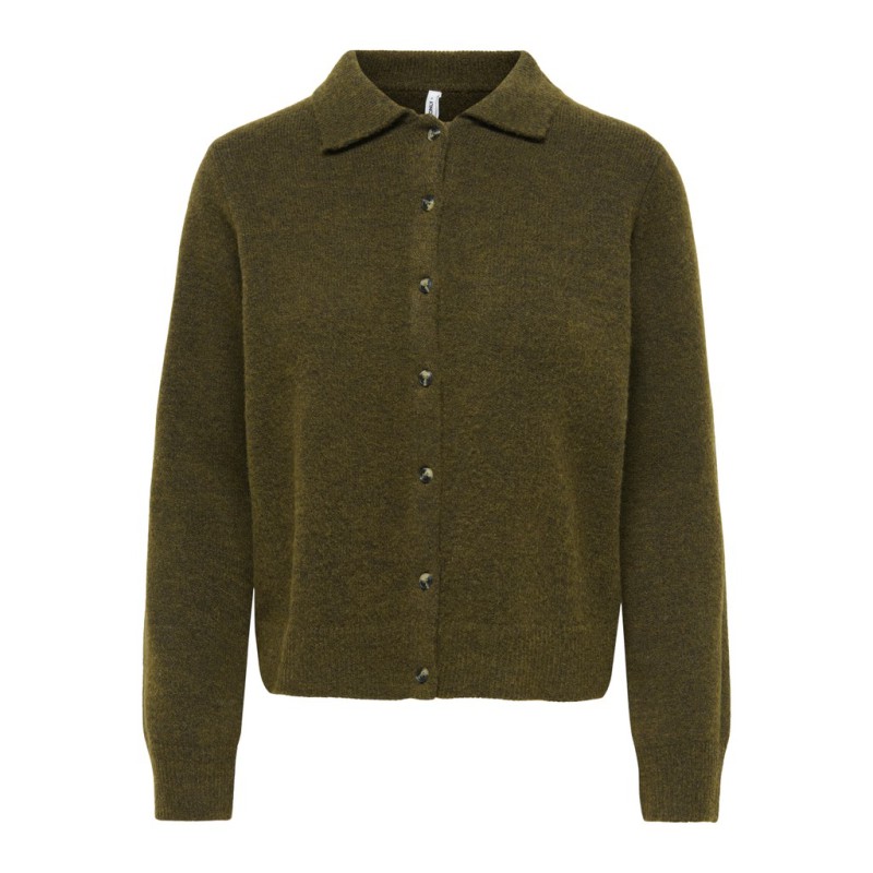 ONLY Alivia langærmet polo strikcardigan - Beech