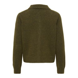 ONLY Alivia langærmet polo strikcardigan - Beech