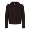 ONLY Alivia langærmet polo strikcardigan - Coffee Bean
