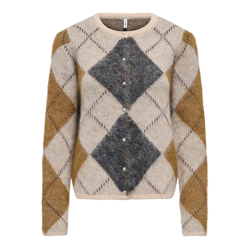ONLY Noeme langærmet strikcardigan - Oatmeal